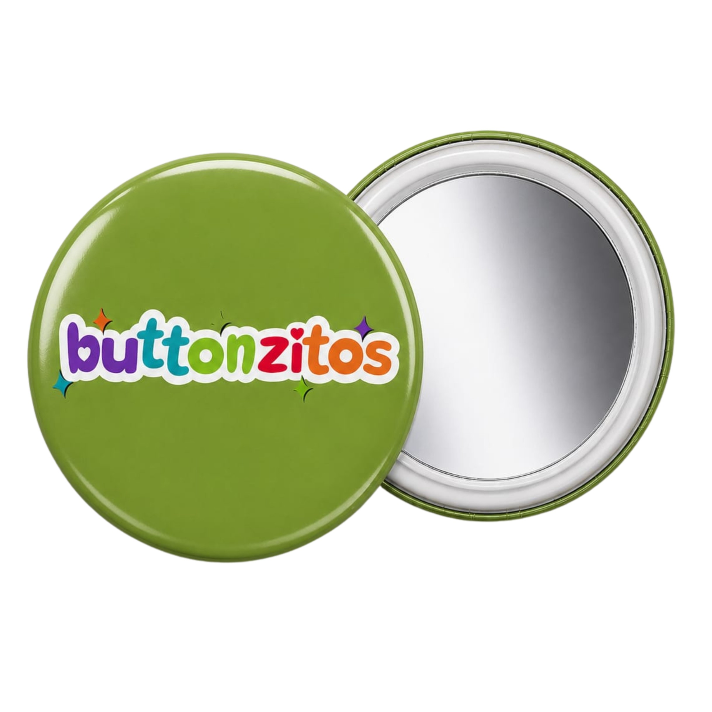 Button Espelho 58mm Fundo Plástico